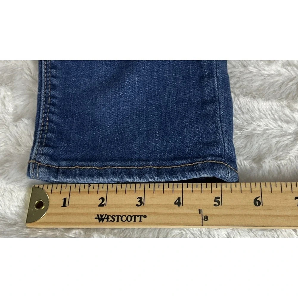 Express  Womens 12S  Blue Denim Jeans Cotton Stretch Distressed Mid Rise Legging